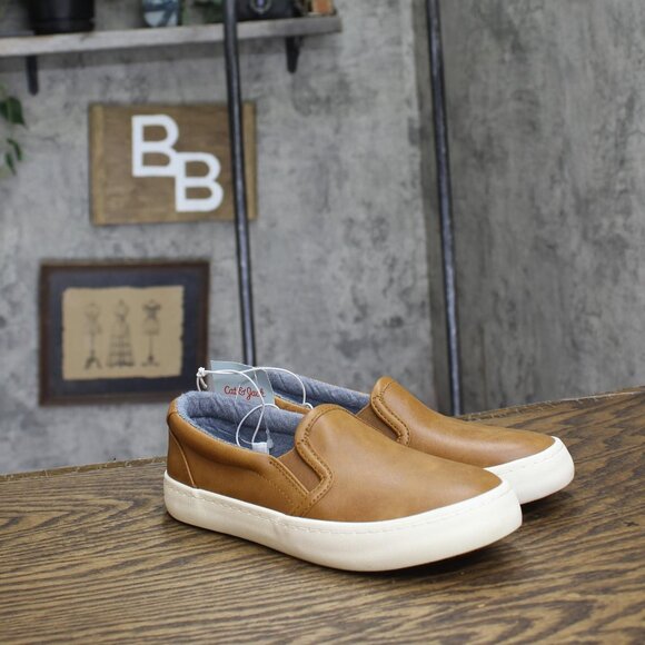NWT Cat & Jack Kids Boys Colby Slip-On Sneakers 90371012 Cognac Brown 1 - Picture 5 of 10